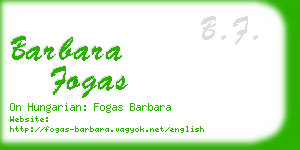 barbara fogas business card